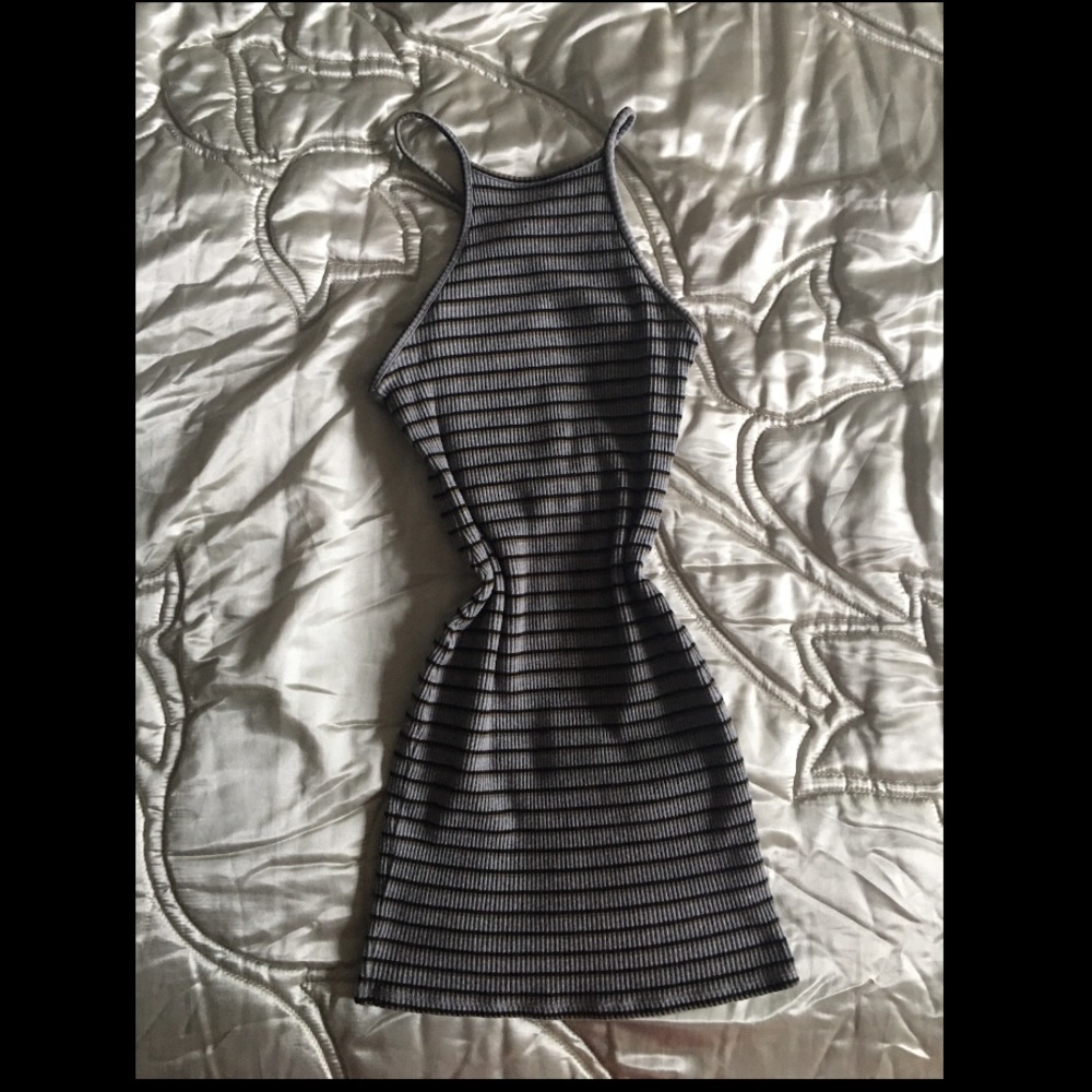 Grey and black mini dress